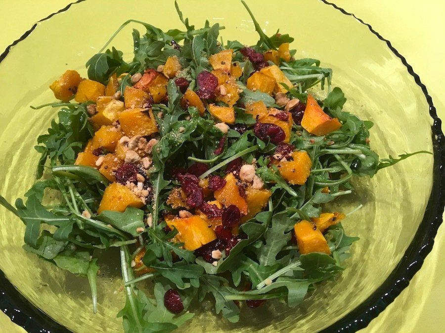Roasted Butternut Squash Salad with Warm Cider Vinaigrette